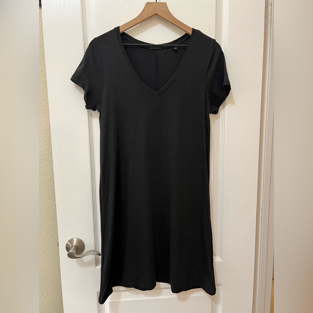 ATM 100% Cotton Jersey Short Sleeve Black Mini Dress Women’s XS